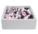 Piscine À Balles Pour Enfant, 90x90 Cm, Aire De Jeu + 450 Balles Noir,blanc,rose Clair,gris