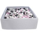 Piscine À Balles Pour Enfant, 120x120 Cm, Aire De Jeu + 1200 Balles Noir,blanc,rose Clair,gris