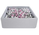Piscine À Balles Pour Enfant, 120x120 Cm, Aire De Jeu + 1200 Balles Blanc,rose Clair,gris