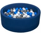 Piscine À Balles Blanc,bleu,gris - 300 Balles Bleu Marine