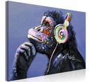 Tableau Imprimé "musical Monkey Wide" 80 X 120 Cm