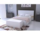 Tête de lit PU L. 200 cm DREAM/GALY Tablettes avec USB Blanc