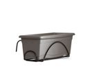 Jardiniere 50x20 Cm + Plateau + Support Balcon Collection Terra - Taupe