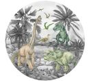 Photo Murale Ronde Dinosaure En Noir Et Blanc - 70 X 70 Cm