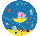 Photo Murale Ronde Peppa Pig Avec Sa Famille Dans L'eau - 70 X 70 Cm