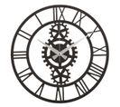 Horloge Murale Muro - Décorative - Engrenage - Noir En Acier, 50 X 0,2 X 50 Cm