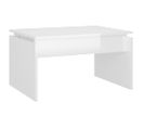 Table Basse Blanc Brillant 68x50x38 Cm Aggloméré