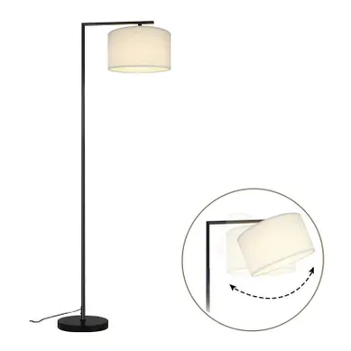 Lampadaire Blanc E27 En Tissu lampadaire sur pied Interrupteur Au Pied 166cm Lampadaire Blanc E27 En Tissu lampadaire sur pied Interrupteur Au Pied 166cm