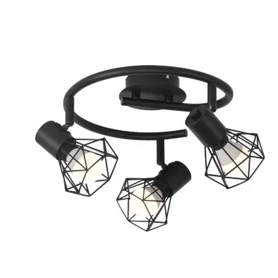 Plafonnier Spot De Plafond 3 Flammes E14 Noir Rétro Pivotant Métal Plafonnier Spot De Plafond 3 Flammes E14 Noir Rétro Pivotant Métal