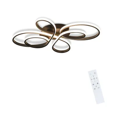 Plafonnier LED Noir 65w Avec Télécommande En Forme De Papillon Design Moderne Plafonnier LED Noir 65w Avec Télécommande En Forme De Papillon Design Moderne