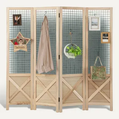 Paravent Interieur 4 Panneaux 151 X 144 Cm, Separateur De Pieces Pliable, Bois En Paulownia, Naturel Paravent Interieur 4 Panneaux 151 X 144 Cm, Separateur De Pieces Pliable, Bois En Paulownia, Naturel