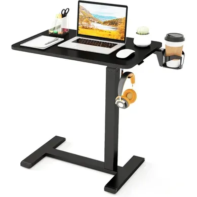 Table De Lit Pour Ordinateur Portable, Table Roulante Pour Lit, Bureau Pneumatique Réglable(noir) Table De Lit Pour Ordinateur Portable, Table Roulante Pour Lit, Bureau Pneumatique Réglable(noir)