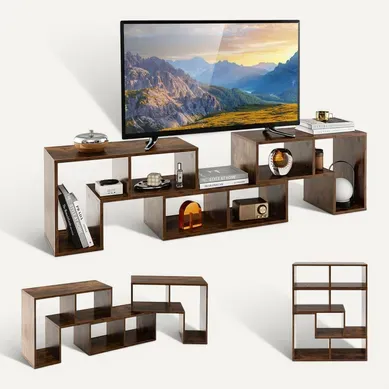 Meuble TV 6 Compartiments En 3 Pièces Modulaire, Meuble Télé Étagère Modulaire (marron Rustique) Meuble TV 6 Compartiments En 3 Pièces Modulaire, Meuble Télé Étagère Modulaire (marron Rustique)
