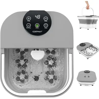 Bain De Pieds Avec Chaleur Douche Et Minuteur, Masseur De Pieds Pliable Température De 35-48°c Bain De Pieds Avec Chaleur Douche Et Minuteur, Masseur De Pieds Pliable Température De 35-48°c
