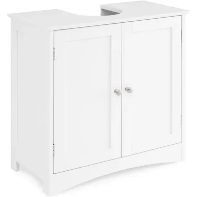 Meuble Sous Lavabo, Meuble De Salle De Bain Avec Placard à 2 Portes, Oeillet L19 X P22 Cm, Blanc Meuble Sous Lavabo, Meuble De Salle De Bain Avec Placard à 2 Portes, Oeillet L19 X P22 Cm, Blanc