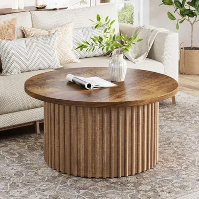 80 Cm Table Basse Ronde, Table Basse De Ferme Avec Socle En Métal 80 Cm Table Basse Ronde, Table Basse De Ferme Avec Socle En Métal