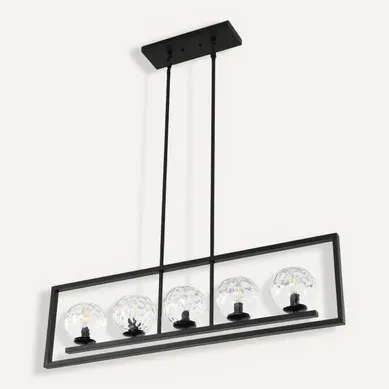 Suspension Moderne à 5 Lumières, Hauteur Réglable (culot E14, Ampoules Non Fournies)