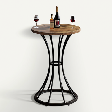 Table De Bar Ronde De 95 Cm De Haut, Petite Table Bistro De 60x60 Cm Pour Cuisine Et Salle à Manger Table De Bar Ronde De 95 Cm De Haut, Petite Table Bistro De 60x60 Cm Pour Cuisine Et Salle à Manger