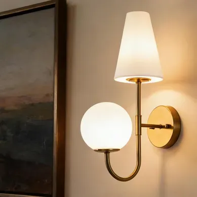 Applique Murale D'intérieur, Lampe Murale Dorée Ampoules E14x2 Incluses