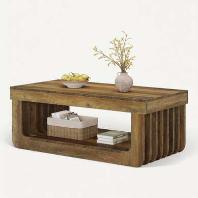 Tables Basses De Salon, Largeur 120 Cm, Table Centrale Rectangulaire à 2 Niveaux