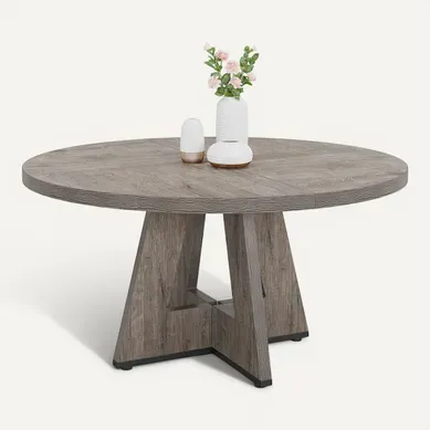 Table à Manger Ronde De 120 Cm, Table De Cuisine Pour Salle à Manger Et Salon, Grise (table Seule) Table à Manger Ronde De 120 Cm, Table De Cuisine Pour Salle à Manger Et Salon, Grise (table Seule)