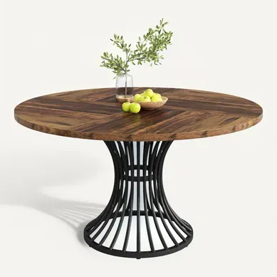 Table à Manger Ronde Pour 4 à 6 Personnes, Table De Cuisine Ronde, 119 Cm