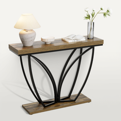 Console Industrielle De 105 Cm, Meuble D'entrée Étroit Et Long Console Industrielle De 105 Cm, Meuble D'entrée Étroit Et Long