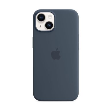 Coque En Silicone Avec Magsafe Pour iPhone 14 Bleu Orage Coque En Silicone Avec Magsafe Pour iPhone 14 Bleu Orage