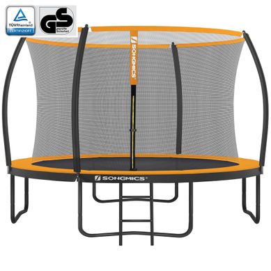 Trampoline D. 366 Cm, échelle, Filet De Protection, Noir, Orange