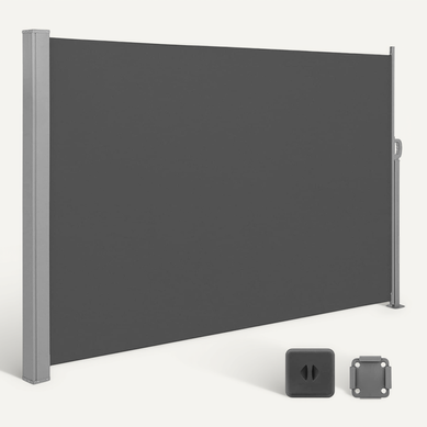 Store Latéral Pour Balcon Et Terrasse, 1.6 X 3.5 M, Gris Foncé Store Latéral Pour Balcon Et Terrasse, 1.6 X 3.5 M, Gris Foncé