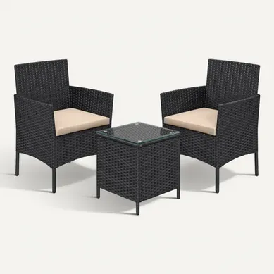 Salon De Jardin Extérieur, Ensemble De Mobilier, Surface Tressée En Pe, Table Et Chaises Salon De Jardin Extérieur, Ensemble De Mobilier, Surface Tressée En Pe, Table Et Chaises