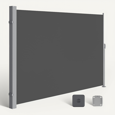 Store Latéral, Antirouille, Rétractable, 180 X 450 Cm, Brise-vue, Gris Anthracite Store Latéral, Antirouille, Rétractable, 180 X 450 Cm, Brise-vue, Gris Anthracite