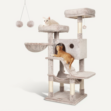 Arbre à Chat, Tour De Jeux, Grand, Doux, Marrón Y Blanco Ombré Arbre à Chat, Tour De Jeux, Grand, Doux, Marrón Y Blanco Ombré