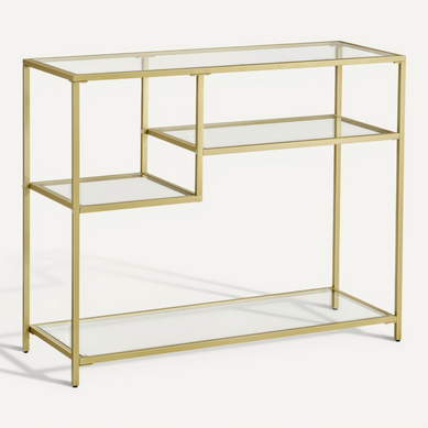 Vasagle Table Console, Cadre En Métal, Avec étagères De Rangement, 35 X 100 X 80 Cm, Style Moderne D
