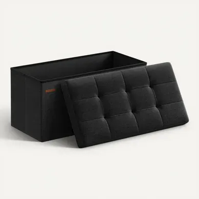 Banc De Rangement Pliant, Coffre De Rangement, Tabouret Repose-pieds, Noir,76 Cm Banc De Rangement Pliant, Coffre De Rangement, Tabouret Repose-pieds, Noir,76 Cm