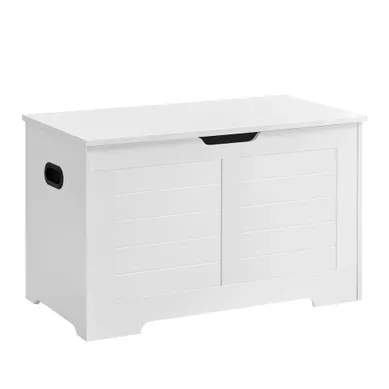 Coffre De Rangement, Avec 2 Charnières De Sécurité, Style Moderne, 40 X 80 X 46 Cm, Blanc Coffre De Rangement, Avec 2 Charnières De Sécurité, Style Moderne, 40 X 80 X 46 Cm, Blanc