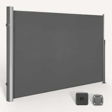 Store Latéral Pour Balcon Et Terrasse, Pare-soleil, 1.6 X 4 M, Gris Foncé Store Latéral Pour Balcon Et Terrasse, Pare-soleil, 1.6 X 4 M, Gris Foncé