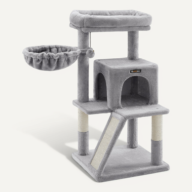 Arbre à Chat, Tour De Jeux, Hauteur De 96cm,grand Plate-forme, Gris Clair Arbre à Chat, Tour De Jeux, Hauteur De 96cm,grand Plate-forme, Gris Clair