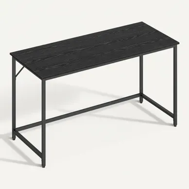 Bureau, 60 X 140 X 76 Cm, Style Industriel, Cadre En Métal, Noir Boisé Et Noir D'encre