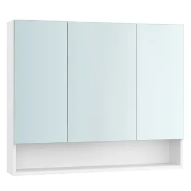 Armoire De Salle De Bain Avec Portes Miroir, étagères Réglables, 16,5 X 90 X 75 Cm, Blanc Nuage Armoire De Salle De Bain Avec Portes Miroir, étagères Réglables, 16,5 X 90 X 75 Cm, Blanc Nuage