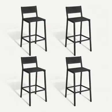 Tabourets De Bar, Lot De 4, Sièges Cuisine, Style Industriel, Gris Anthracite Et Noir