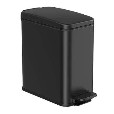 Poubelle De Salle De Bain 5l, Petit, Couvercle, Petit Espace, En Acier, Fermeture En Douceur, Noir Poubelle De Salle De Bain 5l, Petit, Couvercle, Petit Espace, En Acier, Fermeture En Douceur, Noir