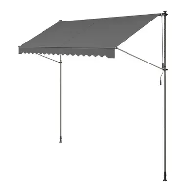 Store Banne Rétractable, Manuel, Réglable En Hauteur, Avec Manivelle, 350 X 120 Cm, Gris Anthracite