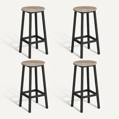 Tabouret De Bar, Lot De 4, Chaise De Cuisine, Pour Cuisine, Salon, Salle à Manger, Grège