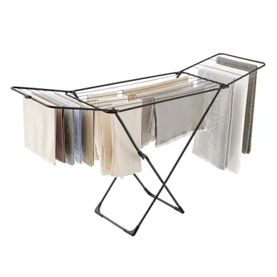 étendoir à Linge, Séchoir Pliable, Avec Barres, Support De Séchage Sur Pieds, Noir étendoir à Linge, Séchoir Pliable, Avec Barres, Support De Séchage Sur Pieds, Noir