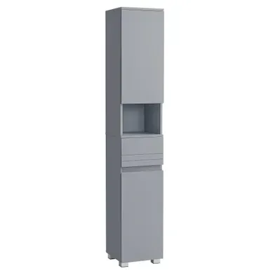 Armoire De Salle De Bain, étagères Réglables, Compartiments, 30 X 30 X 170 Cm, Gris Mystique Armoire De Salle De Bain, étagères Réglables, Compartiments, 30 X 30 X 170 Cm, Gris Mystique