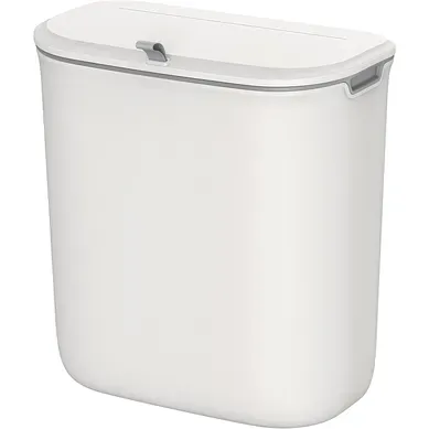 Poubelle De Cuisine Suspendue, 9l, Petite Poubelle Compost, Avec Couvercle, Blanc Poubelle De Cuisine Suspendue, 9l, Petite Poubelle Compost, Avec Couvercle, Blanc