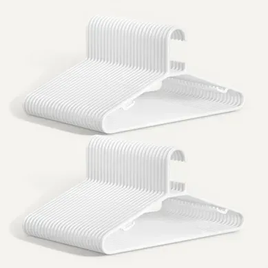 Cintres En Plastique, Lot De 50, Cintres Gain De Place, Pour Pantalons, Manteaux, Robes, Blanc Cintres En Plastique, Lot De 50, Cintres Gain De Place, Pour Pantalons, Manteaux, Robes, Blanc