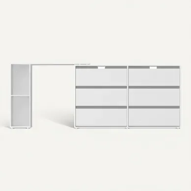 Commode 6 Tiroirs, Meuble de Chambre, Modulable, Montage sans Outil, 143 x 39 x 72cm, Blanc Commode 6 Tiroirs, Meuble de Chambre, Modulable, Montage sans Outil, 143 x 39 x 72cm, Blanc