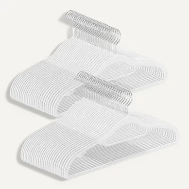 Cintres 50 Pièces, Cintres En Plastique, Antidérapant, Crochet Pivotant à 360° Argent, Blanc Cintres 50 Pièces, Cintres En Plastique, Antidérapant, Crochet Pivotant à 360° Argent, Blanc